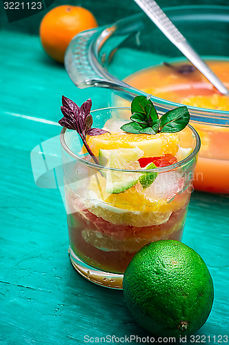 Image of freshly squeezed juice from tropical fruits