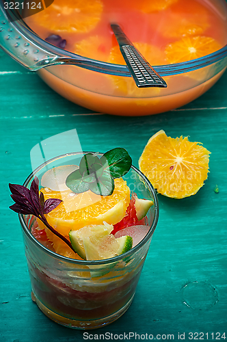 Image of freshly squeezed juice from tropical fruits