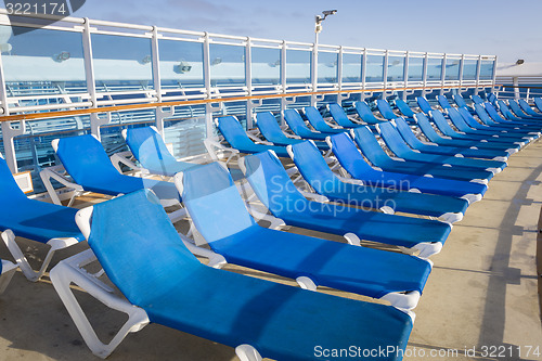 Image of Abstract of Passenger Cruise Ship Deck and Chairs
