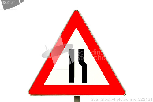 Image of traffic sign road constrictio