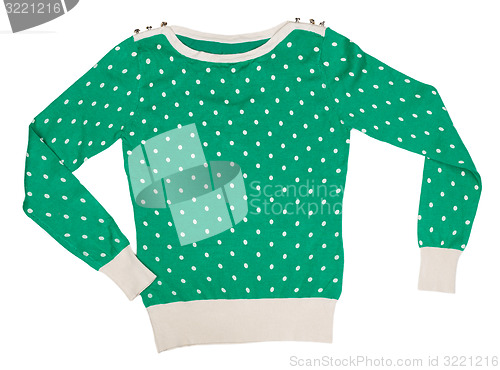 Image of Knitted sweater pattern with polka dots