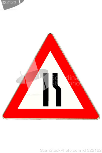 Image of traffic sign road constrictio