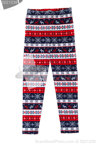 Image of Women\'s pants (pajamas) with deer pattern.