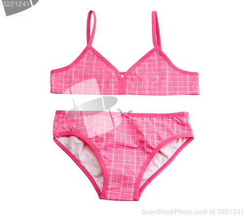 Image of Pink cotton leotard for girls set.
