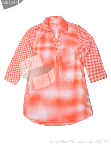 Image of Red and white plaid shirt