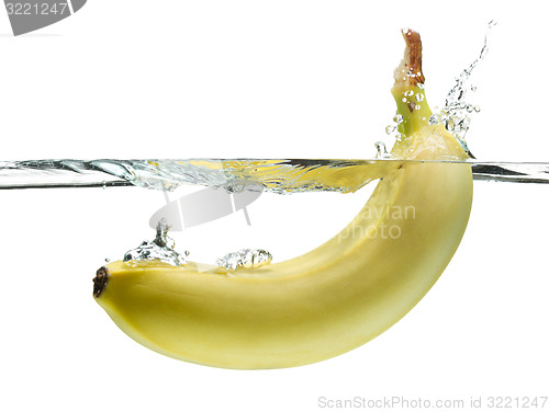Image of Splashing banana, Banana in clear water