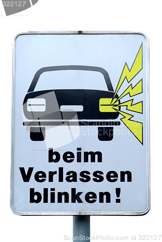 Image of traffic sign beim Verlassen blinken