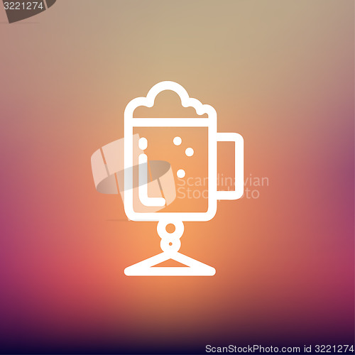 Image of Mug of beer thin line icon