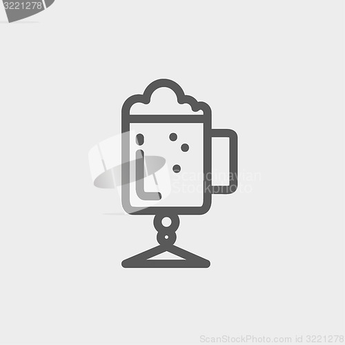 Image of Mug of beer thin line icon