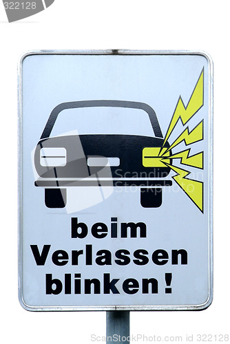 Image of traffic sign beim Verlassen blinken