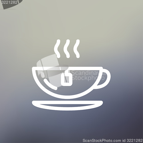Image of Hot tea in a cup thin line icon