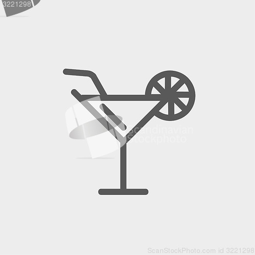 Image of Margarita drink with lemon thin line icon