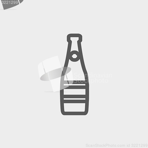 Image of Champagne bottle thin line icon