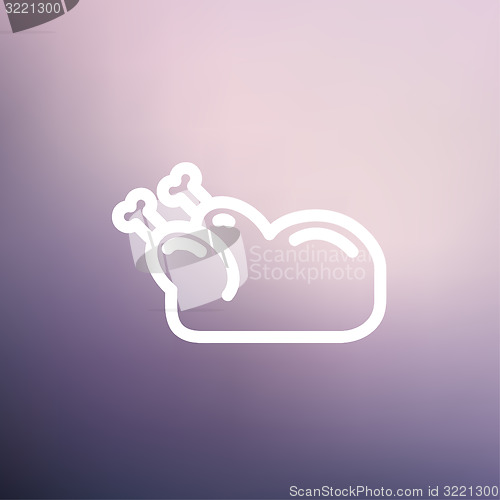 Image of Raw chicken thin line icon