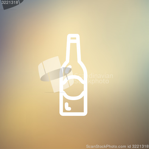 Image of Light beer bottle thin line icon