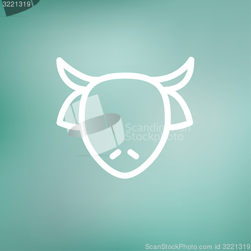 Image of Cow head thin line icon