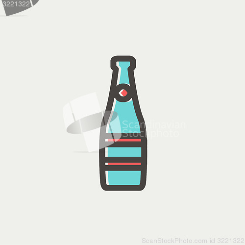 Image of Champagne bottle thin line icon