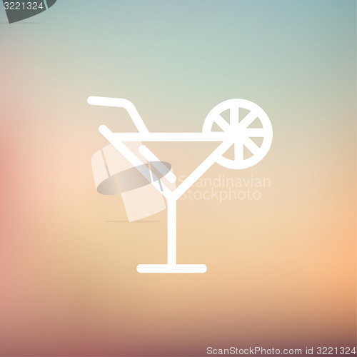 Image of Margarita drink with lemon thin line icon