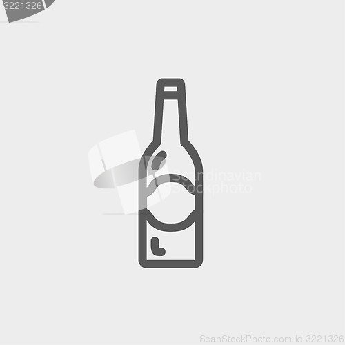 Image of Light beer bottle thin line icon