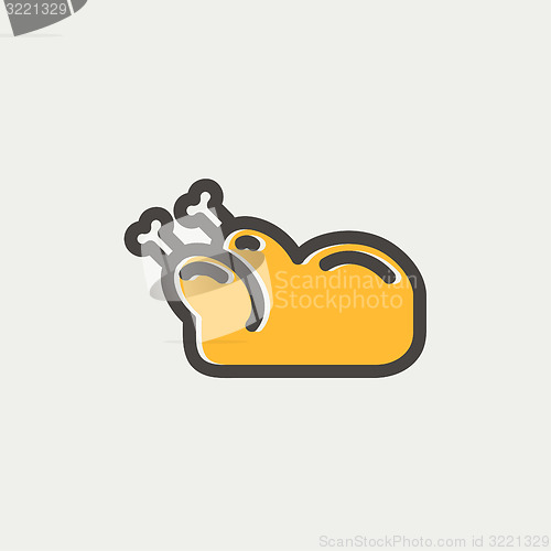 Image of Raw chicken thin line icon