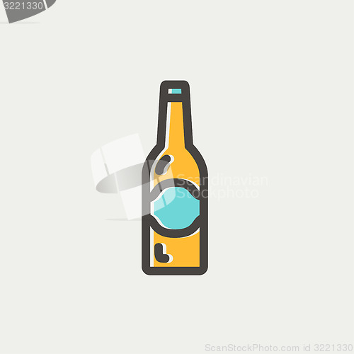 Image of Light beer bottle thin line icon