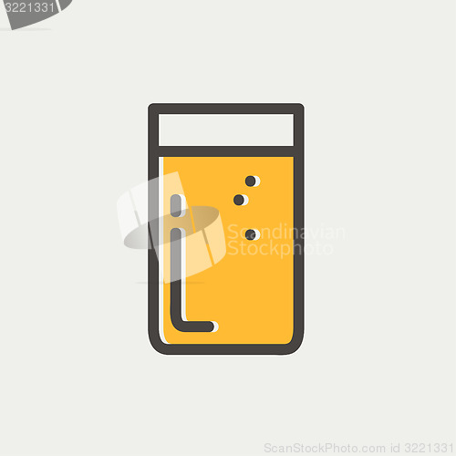 Image of Glass of soda thin line icon