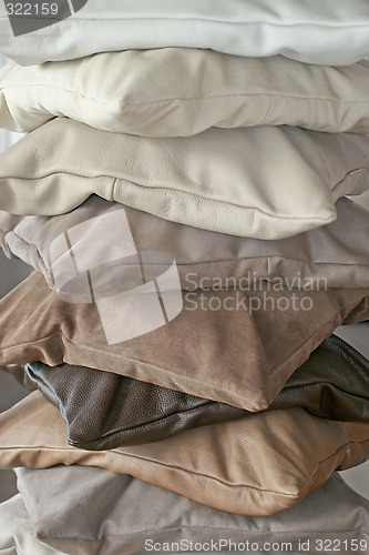 Image of Light leather pillows