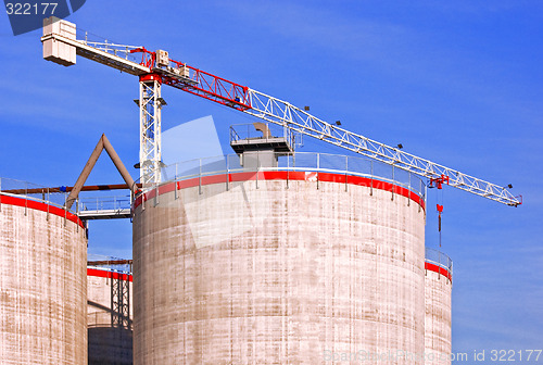 Image of Crane and silos