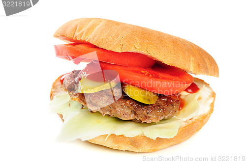 Image of realistic looking hamburger