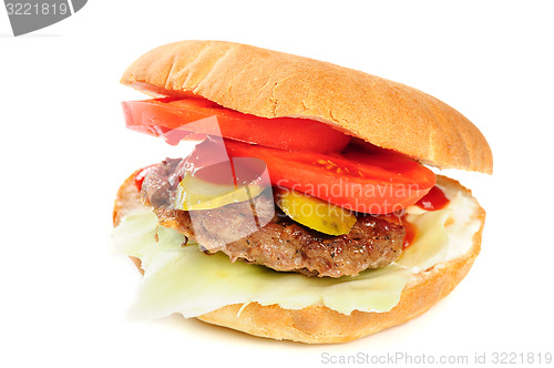 Image of realistic looking hamburger