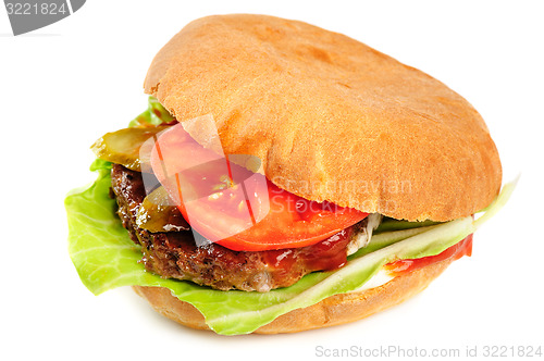 Image of realistic looking hamburger
