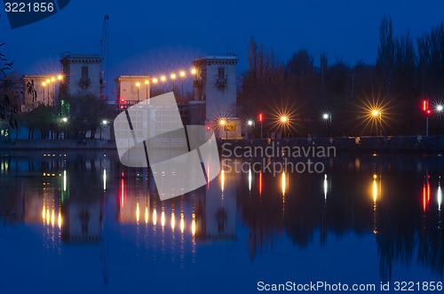 Image of Evening view on second lock of Volga-Don Canal named after Lenin, Volgograd