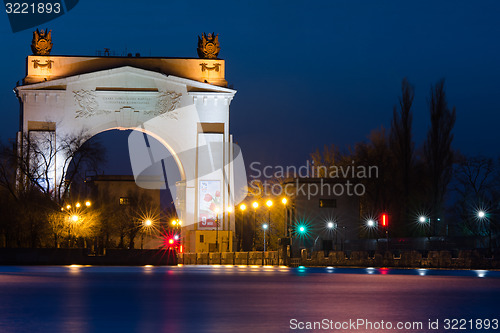 Image of Evening view of first lock Volga-Don Canal named after Lenin, Volgograd