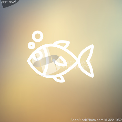 Image of Little fish thin line icon