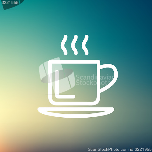 Image of Cup of hot coffee thin line icon