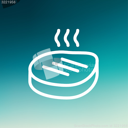 Image of Grilled steak thin line icon