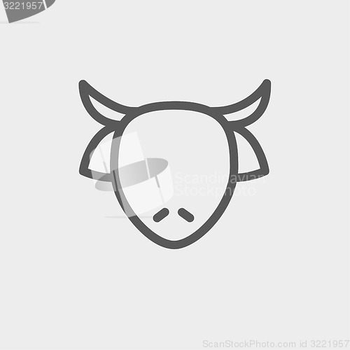 Image of Cow head thin line icon