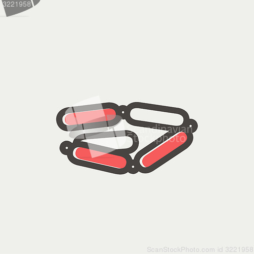 Image of Sausages chain thin line icon