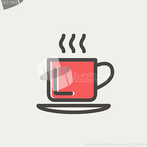 Image of Cup of hot coffee thin line icon