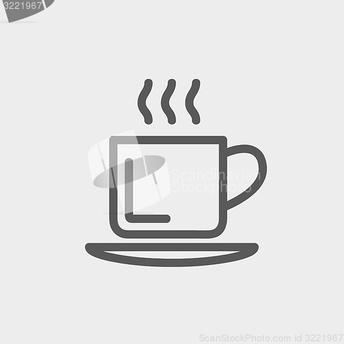 Image of Cup of hot coffee thin line icon