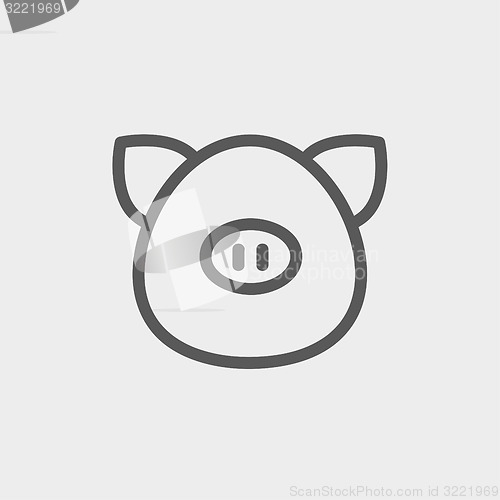 Image of Pig face thin line icon