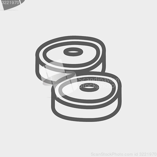 Image of Pork steak thin line icon