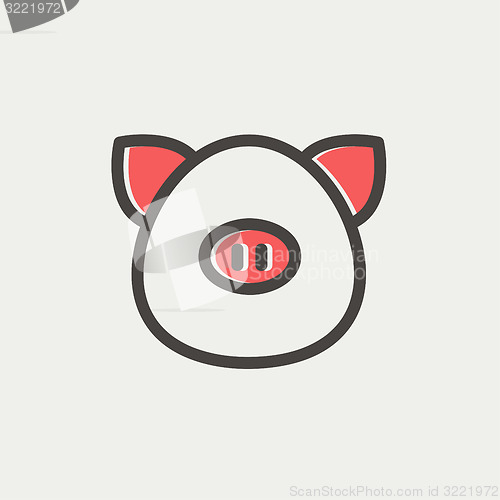 Image of Pig face thin line icon