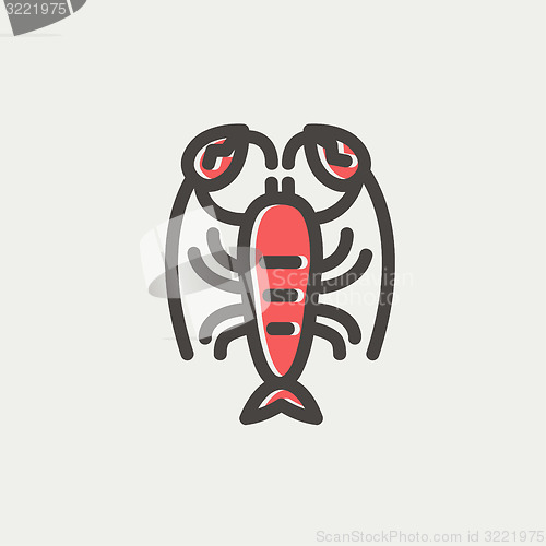 Image of Lobster thin line icon