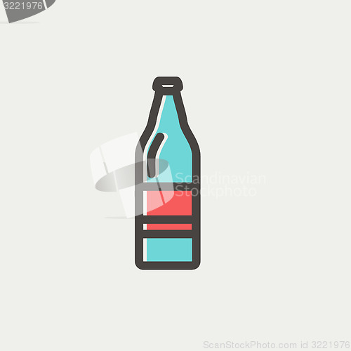 Image of Soda bottle thin line icon