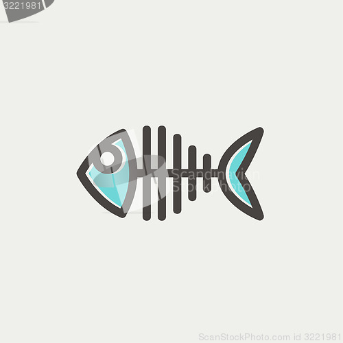 Image of Fish skeleton thin line icon