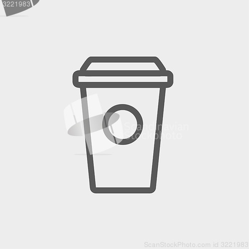 Image of Disposable coffee cup thin line icon