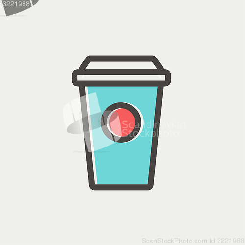 Image of Disposable coffee cup thin line icon