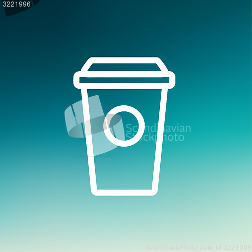 Image of Disposable coffee cup thin line icon