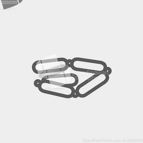 Image of Chorizo chain thin line icon